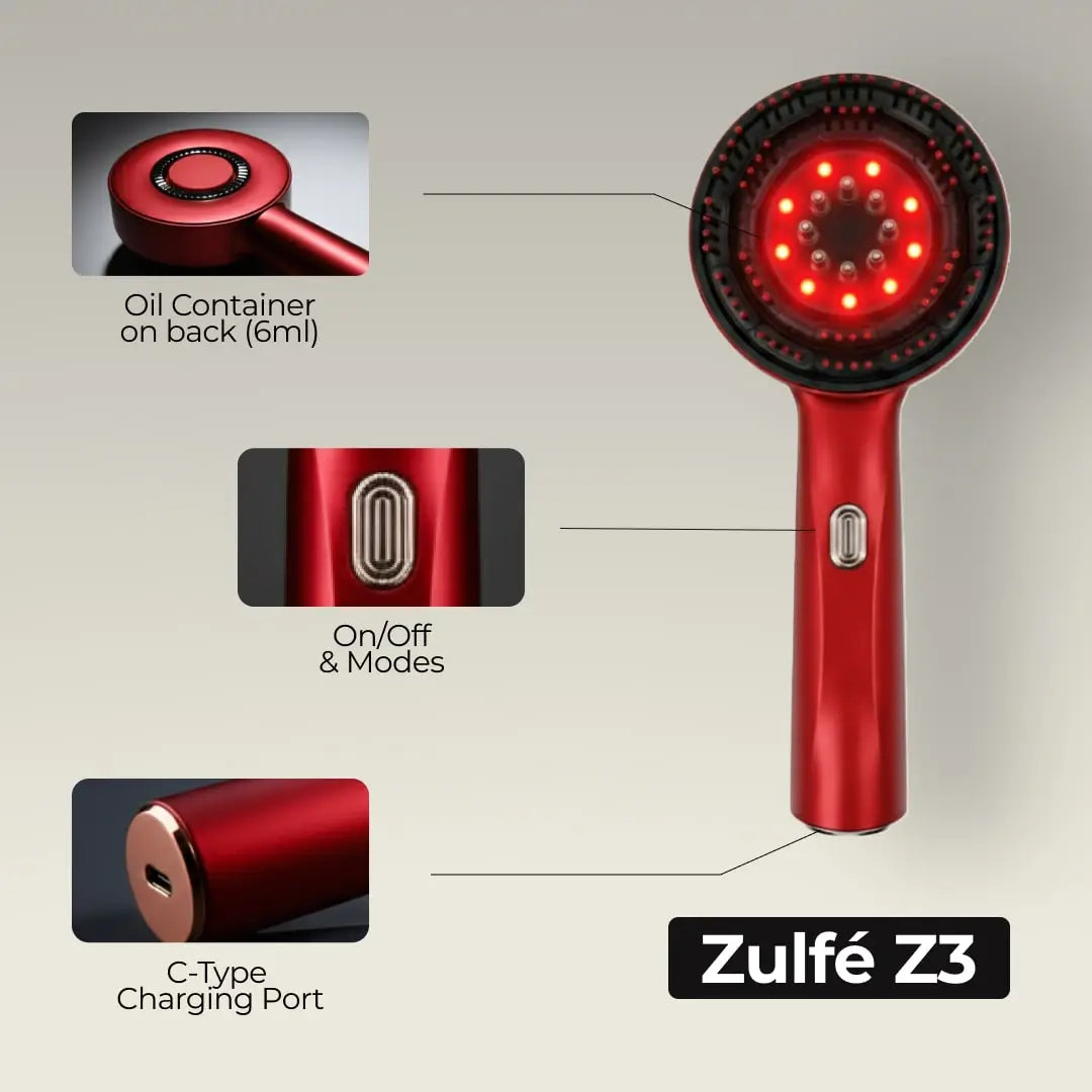 Zulfeinn Z3S - 3 in 1 Hair Growth Scalp Massager with Red Light Therapy