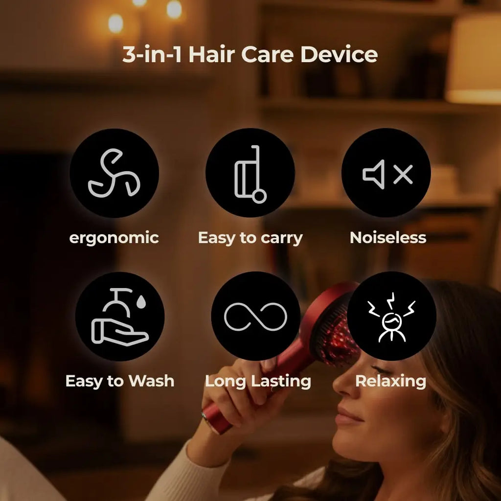 Zulfeinn Z3S - 3 in 1 Hair Growth Scalp Massager with Red Light Therapy